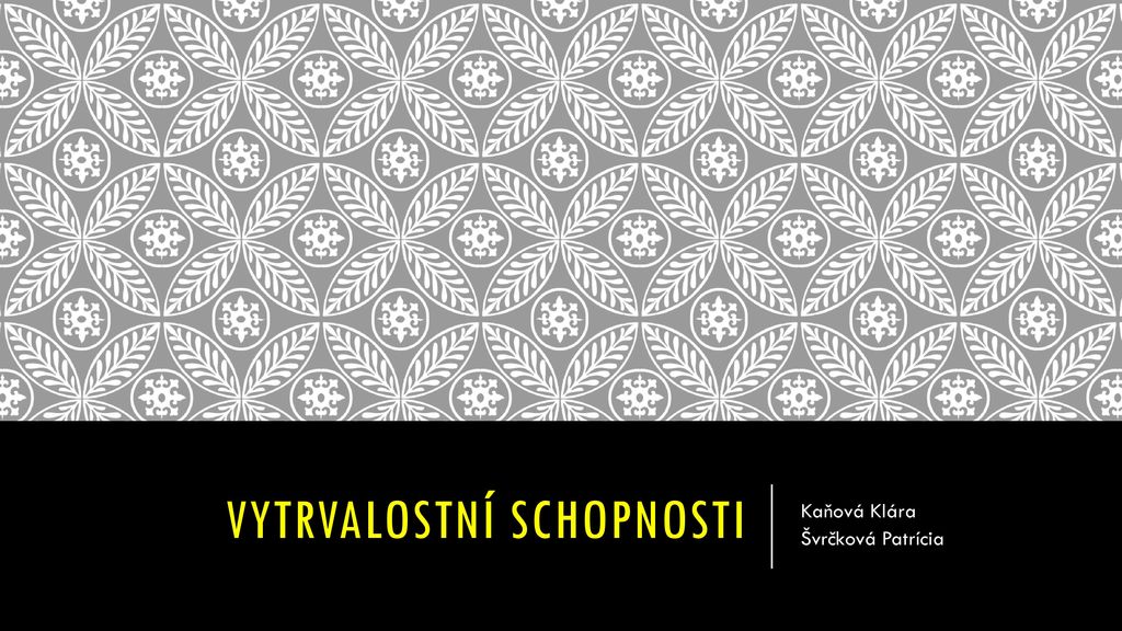 Vytrvalostn Schopnosti Ppt St Hnout